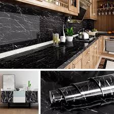pack of 2 sheets  Self Adhesive Black & White Marble Sheet for Kitchen | Anti Oil & Heat Resistant