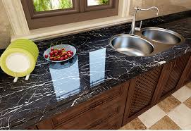 pack of 2 sheets  Self Adhesive Black & White Marble Sheet for Kitchen | Anti Oil & Heat Resistant
