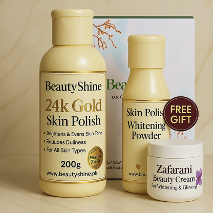 24k Gold Skin Polish + Zafrani Beauty Cream Free 🎁 With 100% Results